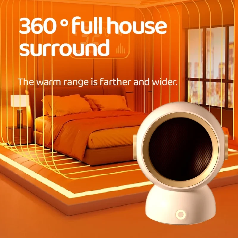 (image for) 1200W Instant Heating Desktop Heater Electric Heater Portable Desktop Fan Heating Heater Mini Radiator Home Office Winter Heater