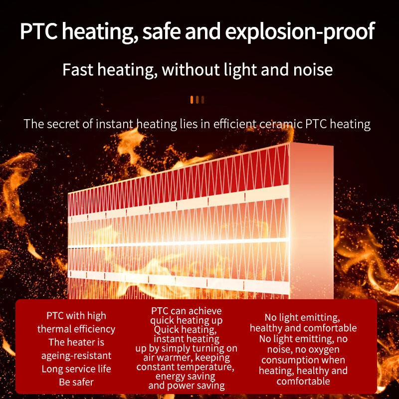 (image for) 1500W Remote Control Space Heater 3 Gear PTC Ceramic Heating Long-Range Remote Adjustable Thermostat Compact Electric Heater for Home Office