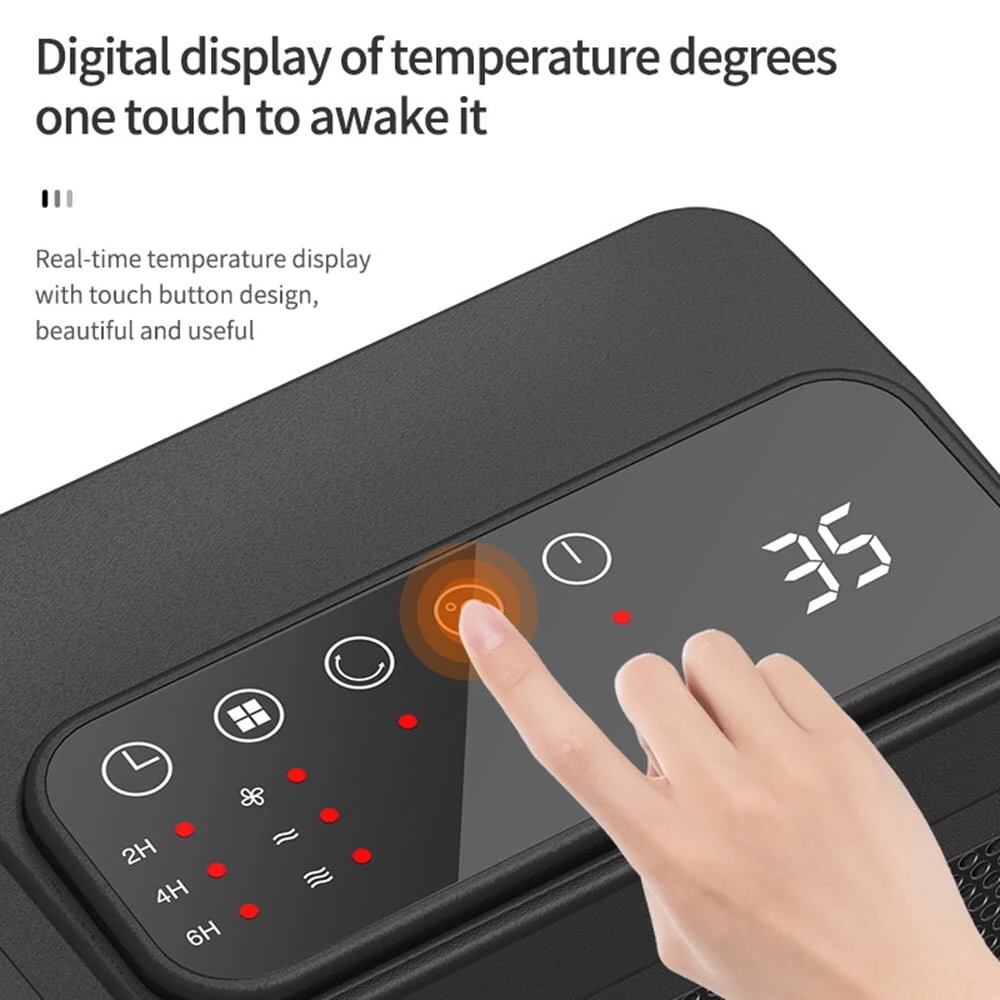 (image for) 1500W Remote Control Space Heater 3 Gear PTC Ceramic Heating Long-Range Remote Adjustable Thermostat Compact Electric Heater for Home Office