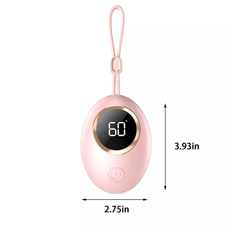(image for) 2 in 1 Portable Mini Hand Warmer USB Rechargeable 2000mAh Power Bank Heater 3 Temperature Adjustment Digital Display Hand Warmer