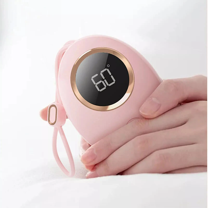(image for) 2 in 1 Portable Mini Hand Warmer USB Rechargeable 2000mAh Power Bank Heater 3 Temperature Adjustment Digital Display Hand Warmer