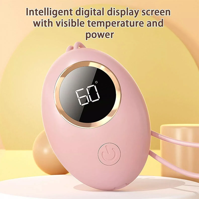 (image for) 2 in 1 Portable Mini Hand Warmer USB Rechargeable 2000mAh Power Bank Heater 3 Temperature Adjustment Digital Display Hand Warmer
